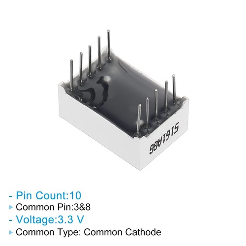 LED Display Digital Tube 10 Pack Common Cathode 7 Segment 10 Pin 1 Bit 3.3V 0... - Picture 4 of 7