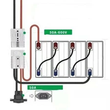 50A For Anderson Plug To Lug M8 Terminal Battery Charging Connector Cable New