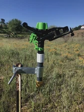 HEAVY DUTY T-POST SPRINKLER & 3/4" ADJ IMPACT SPRINKLER BEAUTIFUL COVERAGE