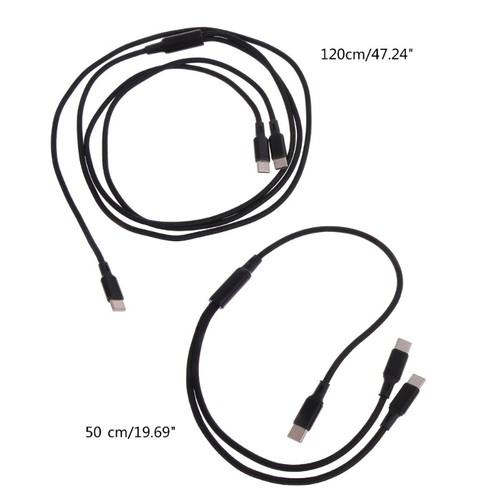 Nylon USB C to USB C + USB C Cable, USB Type C Charging Cable Faster Charge Cord - 第 8/10 張圖片