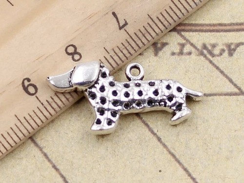 Handmade One Of A Kind safety pin brooch with dog charms - Picture 2 of 4