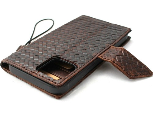 Genuine Leather Case For Apple iPhone 12 Pro Max Wallet Luxury Cover Book magnet - Picture 4 of 7