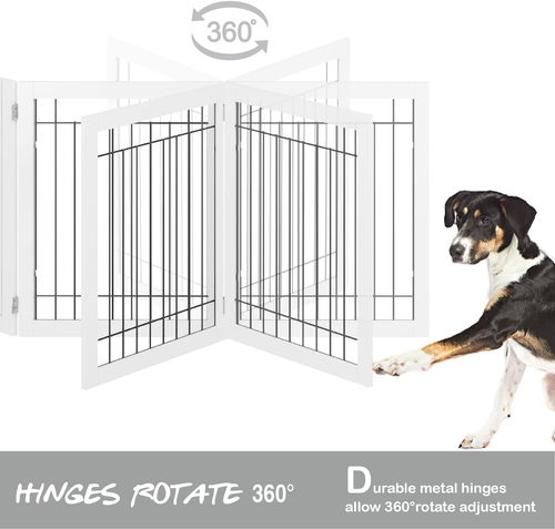 Extra Wide Dog Gate for the House, Doorway, Stairs, Dog Fences Indoor, Freestand - Picture 6 of 9