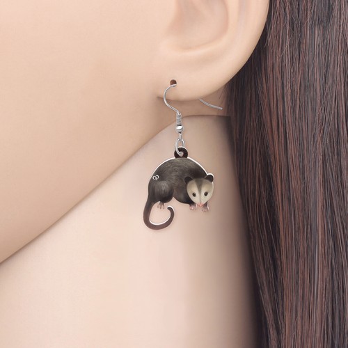 Acrylic Cute Opossum Earrings Possum Dangle Novelty Jewelry Charm Gift for Women - Bild 2 von 22