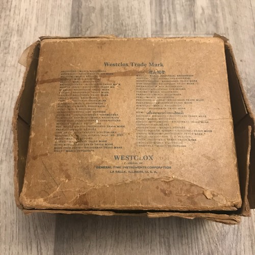 Vintage Westclox Shelby 110 Ivory Finish 1940 BOX ONLY - Picture 2 of 8