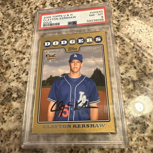 2008 Topps Update Gold Border #UH240 Clayton Kershaw /2008 RC Rookie PSA 8 MVP