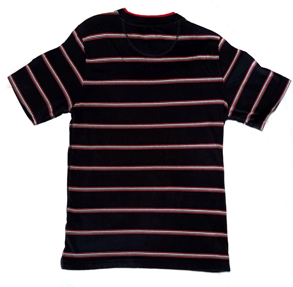 Boys Canyon River Blues Vintage Black Red Striped Crew T-Shirt L 14/16 - Image 3 of 3