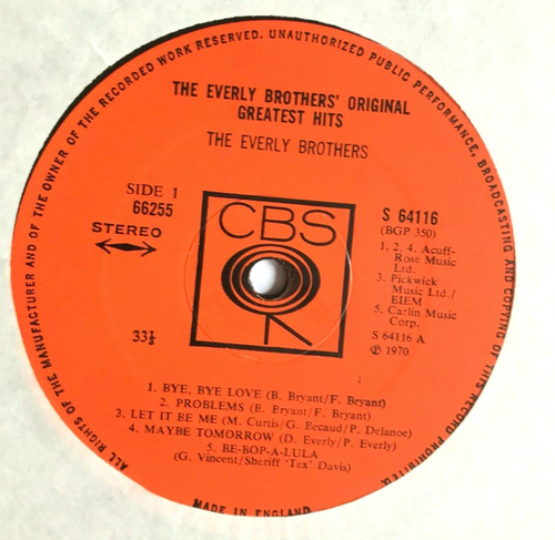 Everly Brothers Greatest Hits Vinyl 2LP CBS Compilation - Picture 5 of 8