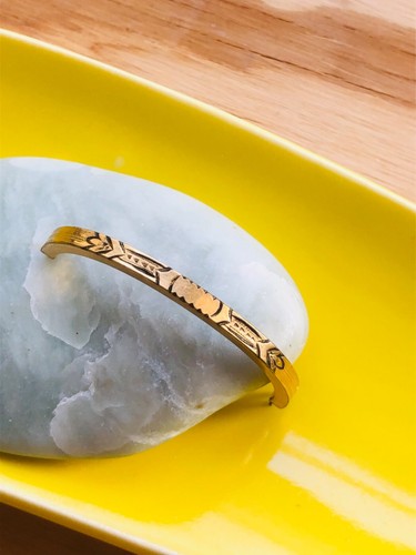 BRAZALETE BRAZALETE WOLCOTT ORO 14k Grabado VICTORIANO Firmado ORO RELLENO Niño De Colección - Imagen 3 de 7