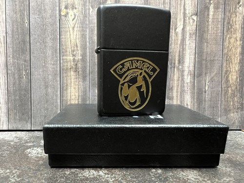 VTG ZIPPO Camel Nightlife Joe Circle Black Matte NOS A-XII RJR  - Picture 1 of 8