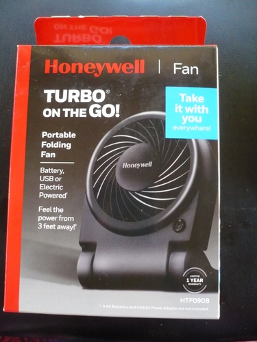 Honeywell Turbo on the Go! Portable Folding Fan Black HTD090B Carry, Hang, Stand - Picture 3 of 3