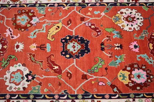 Orange Oushak Rug 8x10 Hand-Knotted 100% Wool Carpe Turkish Oushak Rug - Picture 3 of 10