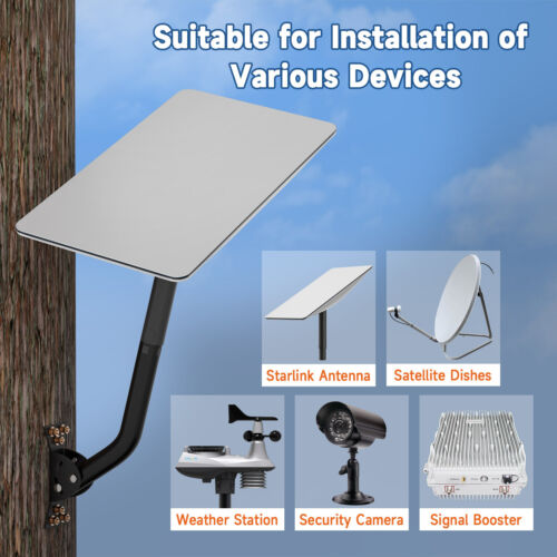 Universal 15.7" J-Pole Steel Mast Adjust TV Antenna Mount Bracket For Starlink - Picture 3 of 15