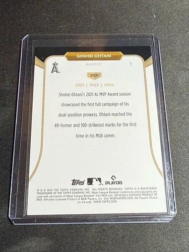 2025 Topps Welcome to the Club "3X MVP" Shohei Ohtani #1 Pink Foil /125 - Picture 2 of 2