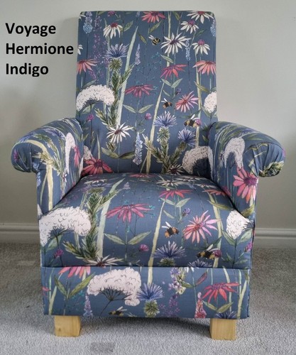 Laura Ashley Patchwork Fabric Adult Chair Pink Floral Blue Stripe Spots Armchair - Picture 20 of 24