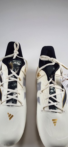 Men’s NEW Adidas Adizero Afterburner 9 Sz.14 Baseball Cleats IG9616 White Gold - Picture 3 of 11