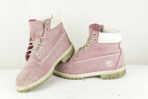 baby pink timberlands with bow