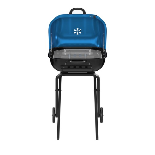 Walk-A-Bout 100% Pre-Assembled Portable Steel Charcoal Grill in Blue Parity - Picture 8 of 8