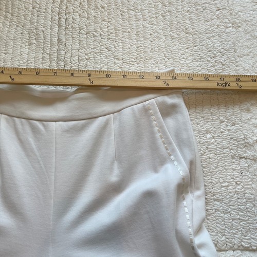 Escada Tsisa Dress Pants Women's 36 Off White High Rise Side Zip Pockets Stretch - Picture 11 of 14
