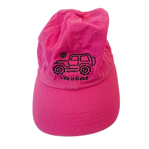 Life is Good Jeep Hat Pink Baseball Cap Embroidered Graphic Outdoor Jeep Life