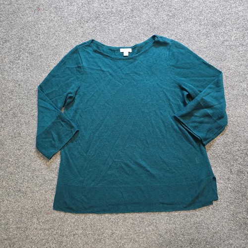 J Jill Pullover Damen Small Petite Grün Leinenmischung 3/4 Arm Freizeit Capsule