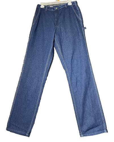 Osh Kosh B'Gosh Blue Jeans Mens Size 33x34 Carpenter Pockets Vintage Cotton NWT - 第 1/21 張圖片