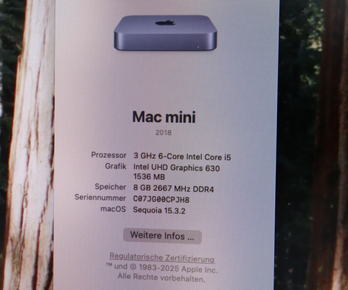 Apple Mac Mini (2018) model A1993 - gwiezdna szarość - 8 GB RAM - 512GB - towar B - Zdjęcie 12 z 14