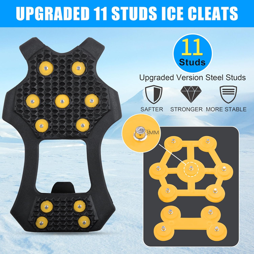 Ice Snow Cleats for Shoes and Boots,Walk Traction Cleats Crampons anti Slip 11 S - Picture 2 of 6