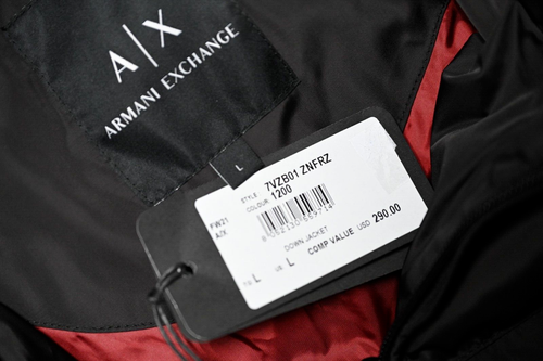 Armani Exchange A|X $290 Men's Black Winter Quilted Puffer Down Jacket L - Picture 12 of 13