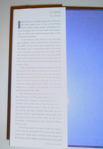 Barbara Bush A Memoir by Barbara Bush 1994 Hardcover Dust Jacket Not Hand Signed - Imagen 7 de 16