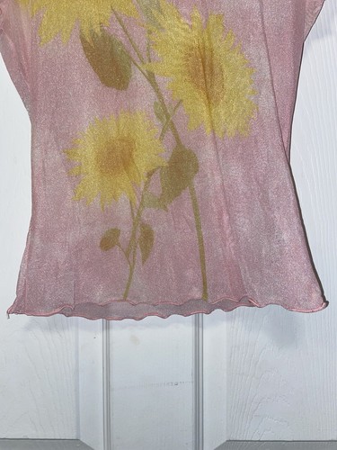 Guess Jeans U.S.A. Women’s Tank Top Pink w/ Flowers Women’s Size: Medium - Picture 3 of 13