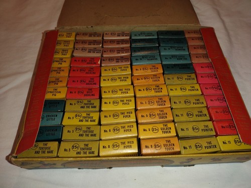Rare 1940's Craftsmens Guild Walt Disney Film Strips Store Display Box Full - Picture 8 of 24