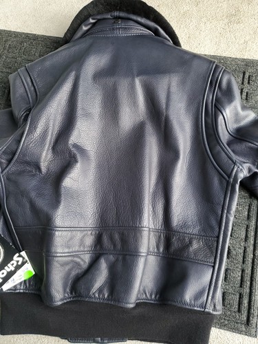 Schott Nyc Flt6 ✈Jacket Made in USA Pebble Supple Leathers Med NWT  Midnight Blu - Picture 14 of 15