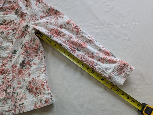 Charter Club Women Cotton Blend Floral Denim Jacket - Size XL - Picture 9 of 10