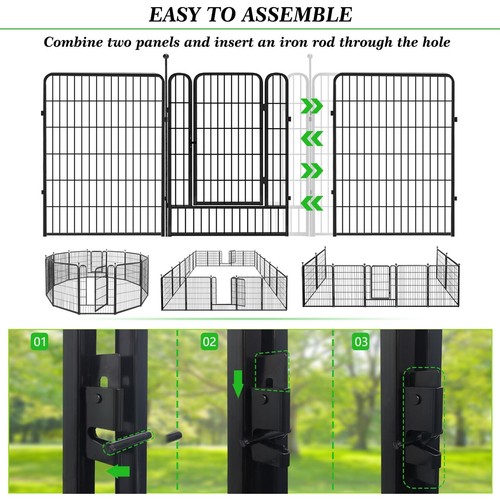 SQIREP 40"H Decorative Garden Metal Fence Animal Barrier No Dig Fencing Outdoor - Picture 38 of 52