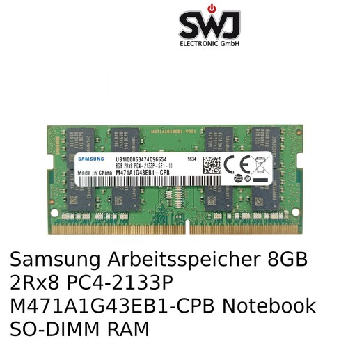 8GB 2Rx8 PC4-2133P-SE1 M471A1G43EB1-CPB Samsung Notebook RAM - Zdjęcie 2 z 3