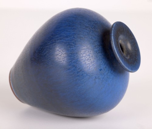 Berndt Friberg Gustavsberg Miniature Blue Haresfur Studio Pottery Vase - Picture 6 of 16