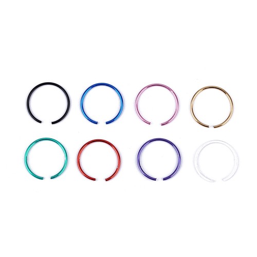Unisex High Quality Thin Nose Ring Hoop Fake Body Piercing Jewellery Silver - Picture 4 of 21