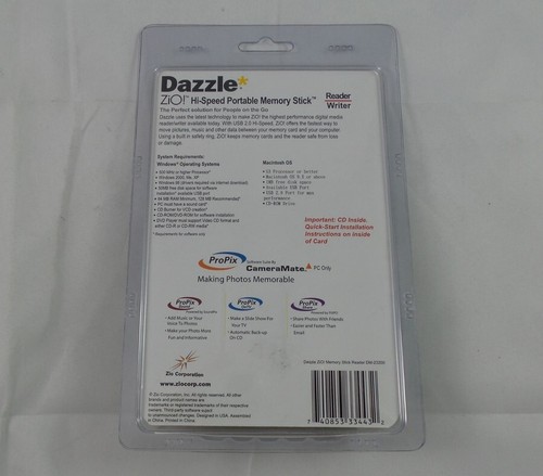 Verbatim Zio! Dazzle USB 2.0 Portable Memory Stick Reader/Writer (DM-23200) - Picture 2 of 2
