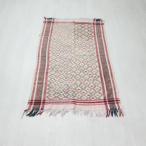 turkish wool embroidered kilim rug , decorative vintage kilim , 3.2x5.1 Feet - Picture 2 of 9
