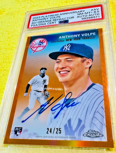 2023 Platinum Anniversary CPA-AV Anthony Volpe RC SP # /25 ORANGE AUTOGRAPH 🔥🔥 - Picture 4 of 9