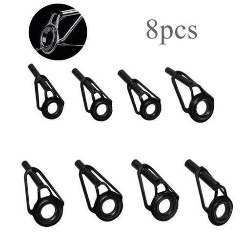 8 Stck./Posten 8 Größen Edelstahl & Keramik Angelrute Führungen Kreis Reparatur Kit