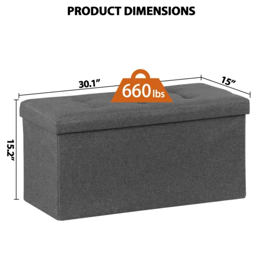 Storage Ottoman Bench Foot Rest Stool for Bedroom Entryway Living Room - Picture 25 of 90