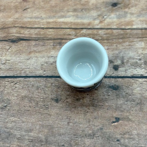 Blue Bird Flowers White Porcelain Sewing Thimble Vintage Collectible - Picture 6 of 8