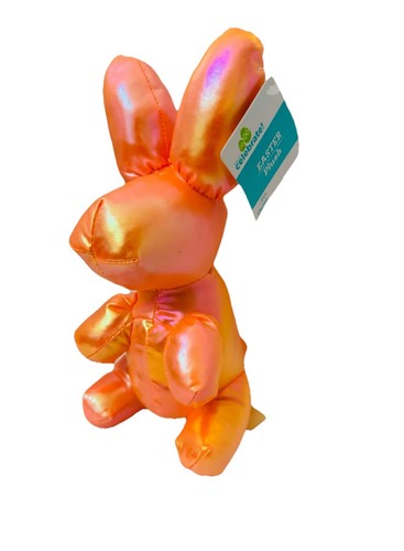 Orange Iridescent Balloon Party Animal Bunny Rabbit Plush Stuffed Animal 9” New - Picture 1 of 4