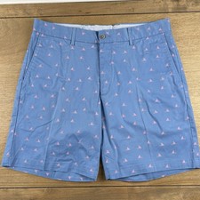Peter Millar Crown Golf Chino Shorts Shark Fin Print Mens Size 33 X 8” Inseam