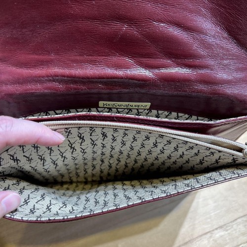 Vintage Yves Saint Laurent Clutch Tasche, selten, Bordeaux Partytasche - Bild 8 von 16
