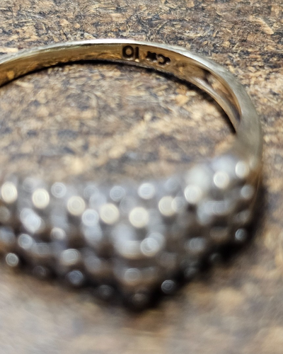 VINTAGE 10K Gold Diamanten 2,4G Ring 27 Diamanten wunderschön 8,75 Gr. gestempelt - Bild 8 von 10
