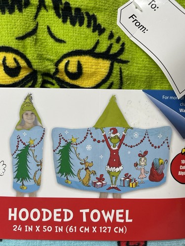 The Grinch Who Stole Weihnachten Badetuch mit Kapuze 24” x 50” Neu - Bild 3 von 5