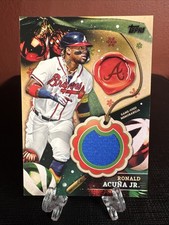 RONALD ACUNA JR. 2024 Topps Holiday Blue JERSEY RELIC #RC-RAJ Atlanta Braves
